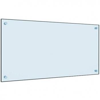vidaXL Protector Salpicaduras Cocina Vidrio Templado Blanco 80x40cm Utensilios Herramientas Accesorios Protección Grasa al Cocinar Fiable Práctico