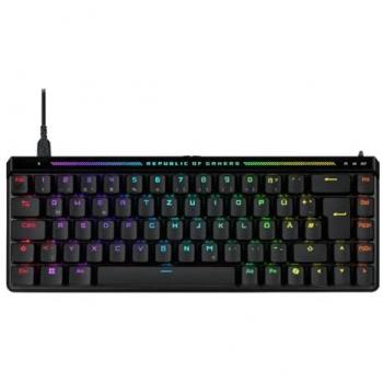 Teclado Gaming Asus ROG Falchion Ace HFX - Compacto 65%, Retroiluminado RGB, Interruptores Magnéticos ROG HFX, Cableado, QWERTZ Negro