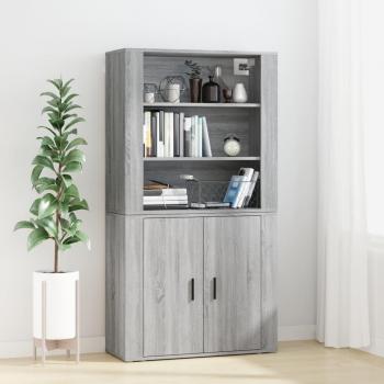 Aparador alto Sonoma Gris de madera contrachapada multicapa