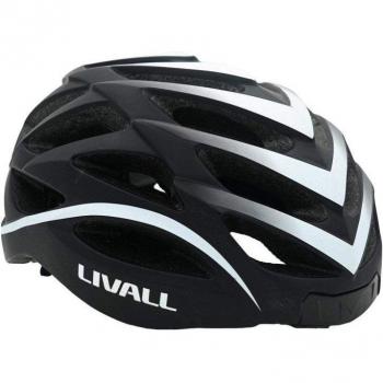 Livall BH62 Neo Smart Road Bike Helmet 55-61cm with LED Lighting and Bluetooth Speakers Black/White
