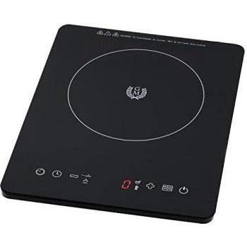 Cecotec Placa de Inducción Portátil Full Crystal. 2000 W, Control Táctil, 10 niveles de Potencia, Temporizador, Programable, 4 Menús preconfigurados, para Sartenes hasta 20 cm