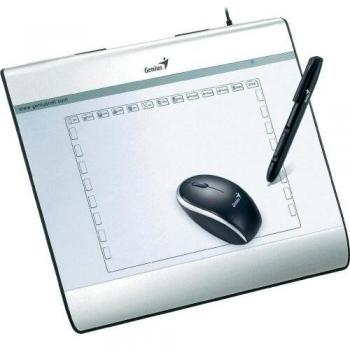 Genius MousePen i608 - Tableta gráfica con lápiz Digital y ratón, Blanco
