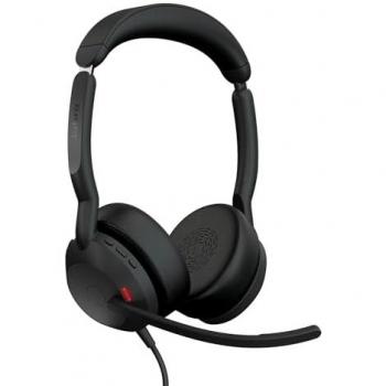 Auriculares Jabra Evolve2 50 con cable USB-C/USB-A, Estéreo, Cancelación Activa de Ruido, Micrófono Negro