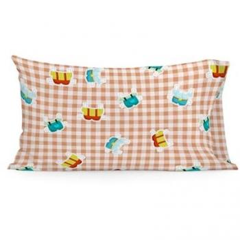 Funda de Almohada Cuadros Multicolor 50x75 cm 100% Algodón Calidad 150
