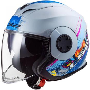 Casco LS2 OF570 Verso Spring Plata Mate / Azul