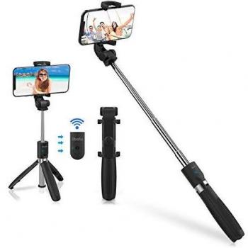 Abafia bluetooth palo selfie selfie stick extensible palo selfie tripode con control remoto 3 en 1 monopie con obturador rotacion de 360 grados para iphonegalaxyhonorredmi 35z 60z