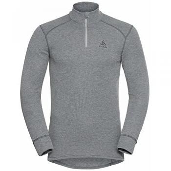 Camiseta interior Odlo Active Warm ECO Half Zip Turtleneck de manga larga en color gris oscuro, talla XL