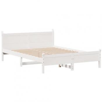 Estructura de cama sin colchón madera de pino blanco 135x190 cm