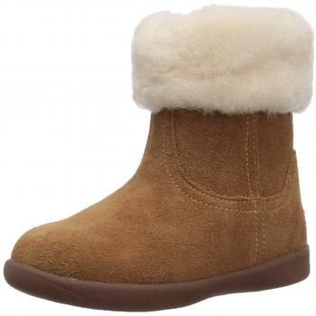 UGG Australia Toddler Jorie II Sheepskin Suede Boots in Brown