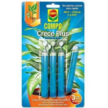 Compo Solución de abono Crece Plus, Complemento de Crecimiento para Plantas, 3 monodosis de 10 ml, 24.3x14.4x0.8 cm, 2034502011