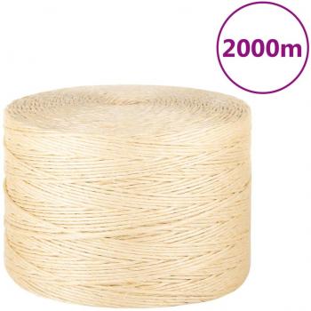 Cuerda de sisal 100% natural de 3 mm y 2000 m