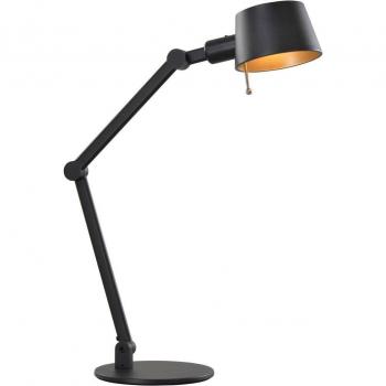 Lámpara de mesa Lucande Silka, moderna, negra, metal, 93,5 cm de altura, 1 llama, E27