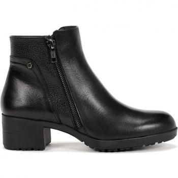 Botines de mujer Fluchos F1367 Negro con cremallera lateral y tacón medio de 5cm