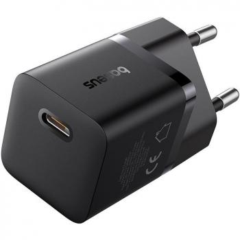 Cargador de red Baseus USB-C GaN5 Mini 25W con cable, color negro