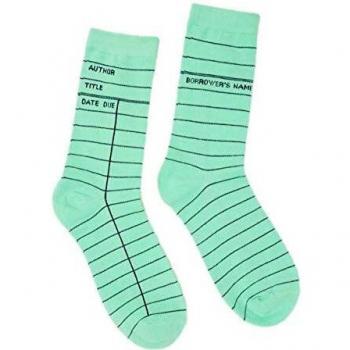 Out of Print Literary and Book-Themed Unisex Cotton Socks for Book Lovers, Readers, and Bibliophiles - Green - Large