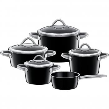 Silit Vitaliano - Batería de cocina Vitaliano Negro, 5 piezas.