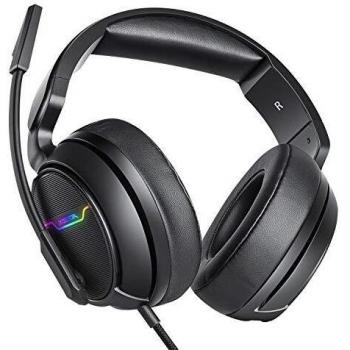 XIBERIA-Auriculares para Xbox One, PS4, Auriculares para Juegos, Auriculares estéreo de 3,5 mm con micrófono de Memoria Suave para PC, Ordenador portátil, Videojuego con Control de Volumen Flexible