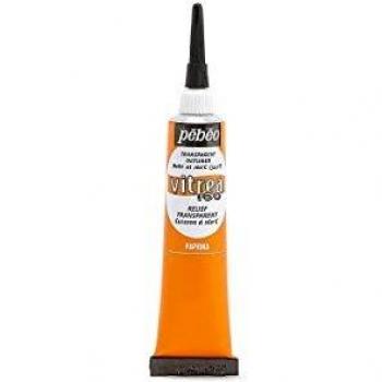 Pintura Relieve para Vidrio y Cerámica Vitrea 160 - 20 ml - Color Naranja Pimentón (Paprika)