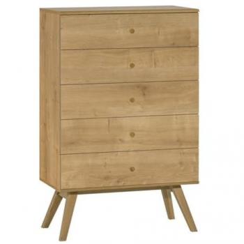 Cómoda 5 cajones 75 cm marrón Nature CALICOSY