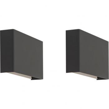 Set de 2 apliques modernos negros de aluminio rectangular para LED - Otan