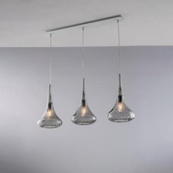 Lámpara de Pista Moderna Tyla 3 Luces Vidrio Gris Ahumado E27