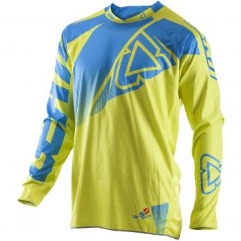 Leatt GPX 4,5 Lite Jersey para hombre motocicleta chaqueta – verde lima/azul/Grande