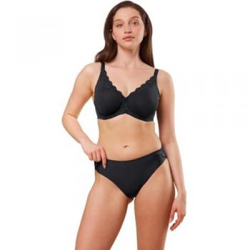 Slip Brasiliano Amourette Triumph - Negro - Poliamida - Talla 40 Mujer
