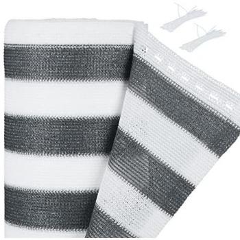 Malla Ocultación Jardín y Balcón, 2 x 20 m, Tela HDPE Anti-UV, Resistente al Agua, Gris/Blanco
