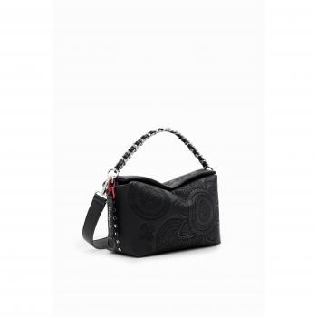 Bolso de Mano Desigual Dejavu Nas con Ricamo en Negro