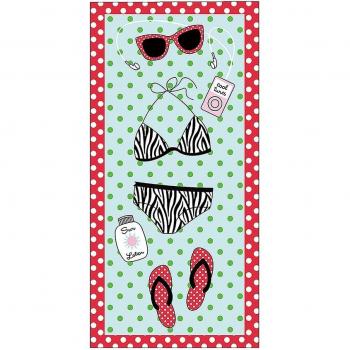 Toalla anti-arena con diseño de anclas 160x80 cms 205 GSM