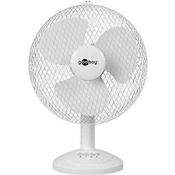 Ventilador de mesa Goobay 39512 - Refrescante ventilador de mesa de 12 pulgadas con oscilación, inclinación y 3 velocidades