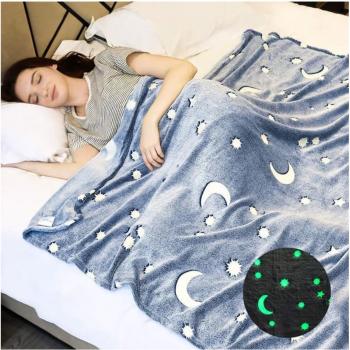 Manta Polar Suave con Estrellas Brillantes en la Oscuridad - Idea de Regalo