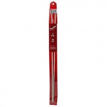 Kingcole gris 30 cm Agujas de tejer, Blanco, 3 mm