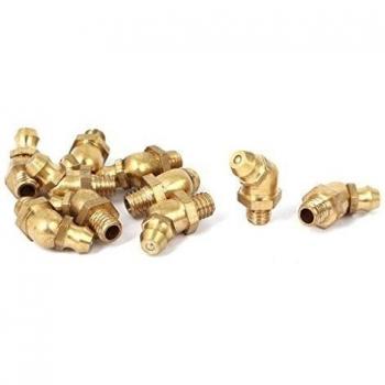 Sourcingmap-M6diámetro de rosca latón ángulo de 45grados disassembling Grease Pezones accesorios 10pcs