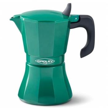 Cafetera Italiana Petra de 9 Tazas Verde - Apta para Inducción, Vitrocerámica, Fuego y Gas, Base de Acero Inoxidable