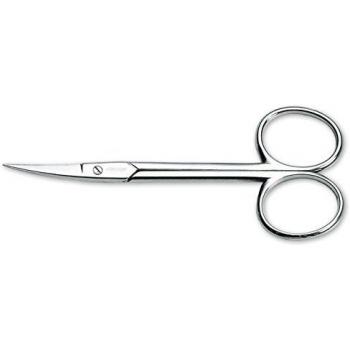 Arcos Serie Style, Tijeras Manicura Curva, Tijeras Manicura de Acero Forjado de 102 mm de longitud, Tijeras Niqueladas Color Plata