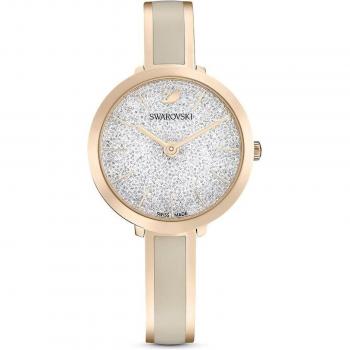 Swarovski Delight Crystalline Bracelet Watch Grey Rosegold Pink Female ONE SIZE