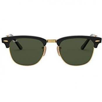 Ray-Ban RB2176 Clubmaster Folding Rectangular Sunglasses, Multicoloured