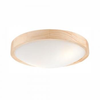 Lámpara de Techo Anello Epikasa, Madera y Vidrio, Marrón, 37x37x3 cm
