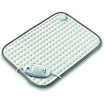 Beurer HKM100 Almohadilla eléctrica térmica, transpirable, tacto suave, calentamiento ultrarápido, función apagado automático 90 minutos, lavable, 3 potencias, display iluminado, 40 x 33 cm, blanca