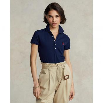 Ralph Lauren Women's Slim Fit Solid Polo Shirt in Blue
