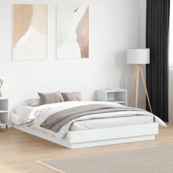 Cama de madera de ingeniería blanca 120x190 cm Vidaxl
