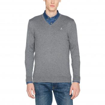 Scalpers V Neck:Grey, Jersey para Hombre, Gris