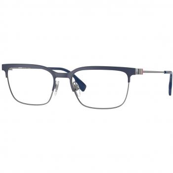 Gafas de Vista Burberry BE1375 Douglas 1003 para Hombre, Metal Azul Transparente, Cuadradas, Graduadas