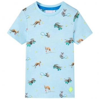 Camiseta infantil azul claro melange 128