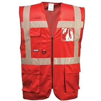 Chaleco Ejecutivo Iona Alta Visibilidad Rojo XL con Porta Identidad Portwest