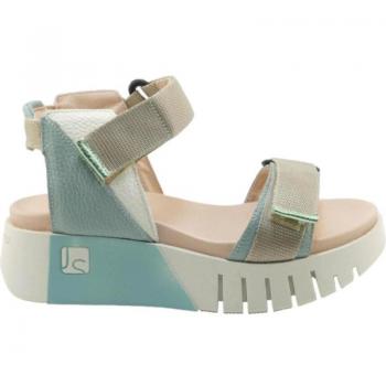 Sandalias de mujer Jose Saenz en color verde con plataforma comb 4 hielo aguamar