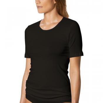 Mey Noblesse Women's T-Shirt Black Cotton Seamless Design Size 38