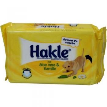 Hakle 45231 - Papel higiénico húmedo con aloe vera y manzanilla, 42 unidades, color blanco