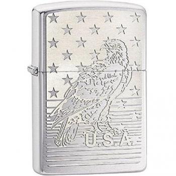 Zippo 14 F024 Mechero de Gasolina, latón, Cromado, 5,7 x 3,70 x 1,20 cm